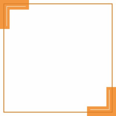 Çerçeve ya da sınır. Çizgiler ve köşe şekilleriyle turuncu ve beyaz arkaplan rengi. Sosyal medya paylaşımı için uygun