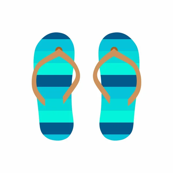 Flip Flops Isolate White Background Slippers Icon Colored Flip Flops — Stock Vector