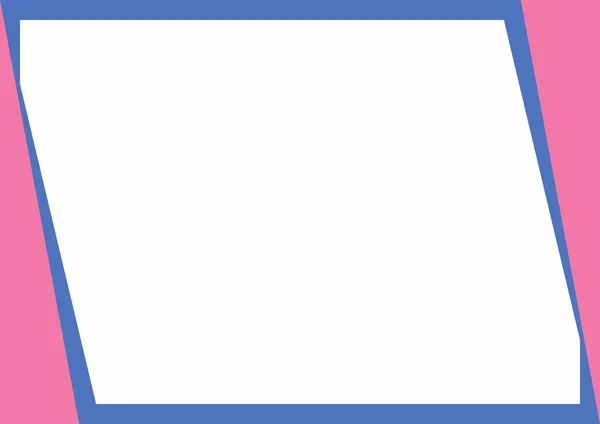 Frame Rand Roze Blauwe Witte Achtergrond Kleur Met Streep Lijn — Stockvector