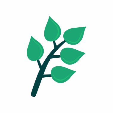 Ağaç dalı ile beyaz arka plan illüstrasyon yaprağına.