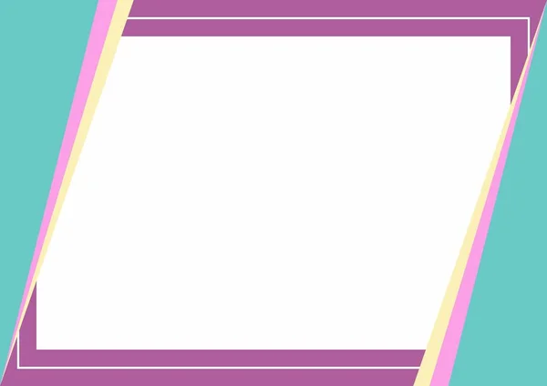 Frame Border Violet Pink Green Yellow Background Color Stripe Line — Stock Vector