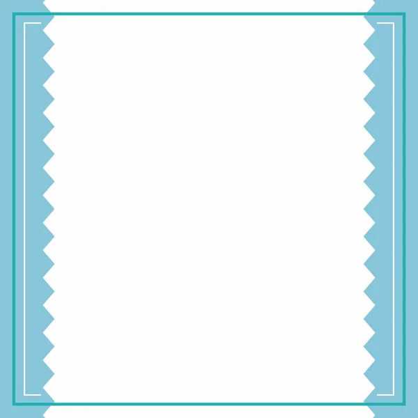Frame Rand Blauwe Witte Achtergrond Kleur Met Streep Lijn Zig — Stockvector