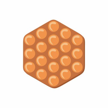 Beyaz arkaplan vektör illüstrasyonunda taze Hong Kong balonlu waffle.