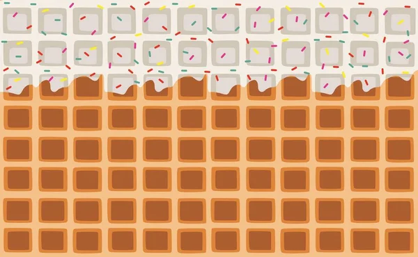 Wafer Flow White Chocolate Vector Background Dalam Bahasa Inggris Tekstur - Stok Vektor