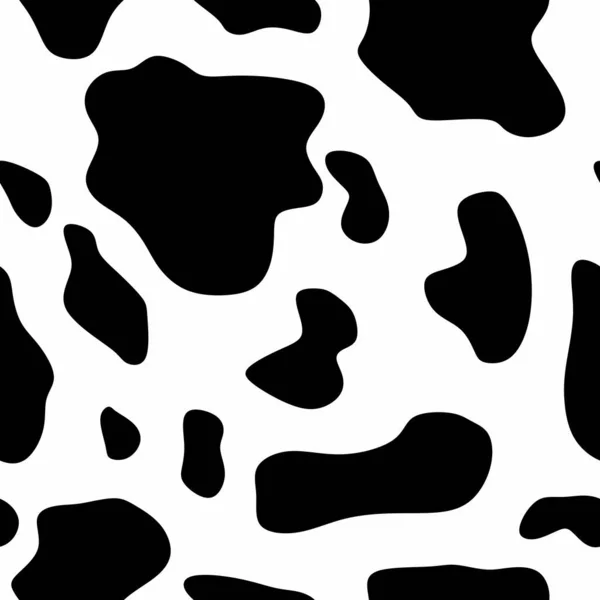 Impressão Padrão Vaca Sem Costura Ornamento Preto Branco — Vetor de Stock