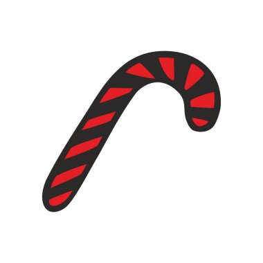 Noel için şeker çubuğu, karalama stili pozitif çizim. Yeni yılın kutlu olsun, tatil baskısı. El çizimi vektör çizimi beyaza izole edildi. Çocuklar için renkli çizgi film tasarımı.