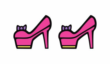 Beyaz arka planda izole edilmiş kurdeleli zarif kadın topuklu ayakkabıları..