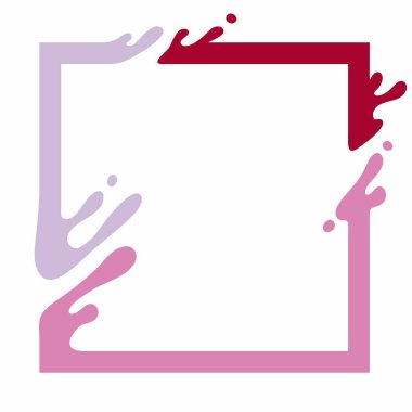 Soyut renkli boyalı vektör çizimi kare çerçeve ya da kenar sıçratır. Soyut sıçrama, sıvı şekil. Poster, kapak, afiş, pankart için arka plan. Boş boşluk.