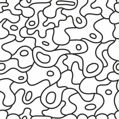 Dalgalı çizgileri olan kusursuz bir arkaplan soyutlaması. Dalgalı çizgiler. Beyaz arkaplanda siyah hatlar