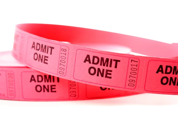 Pink Admit One Tickets White Background High Quality Photo — Stock Photo, Image