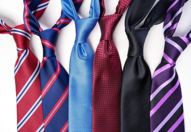 A group of Colorful Mens neckties. High quality photo