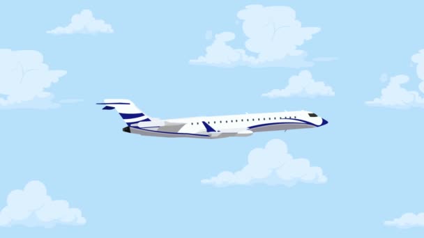Самолеты Летают Небе Мультипликационной Концепции — стоковое видео
