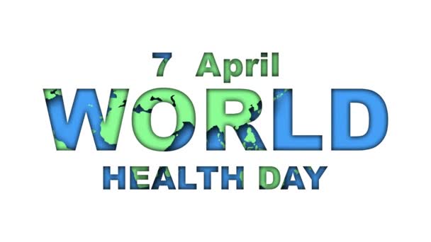 Geanimeerde World Health Day Typografie Video — Stockvideo