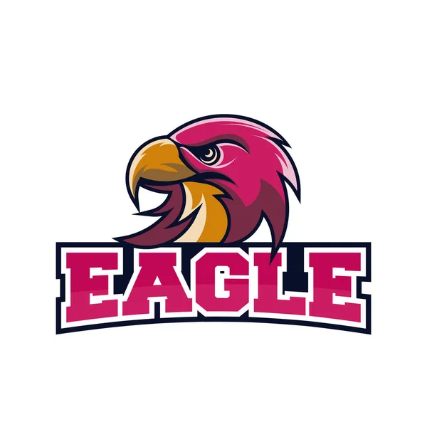 Öfkeli kartal spor vektör logosu kavramı koyu arka planda izole edilmiş. Web bilgisi-grafik New York Brooklyn takımı piktogramı. Birinci kalite vahşi kuş.