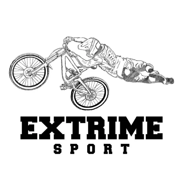 Dağ bisikleti logo vektör çizimi, Aşağı Tepe oyuncuları siluet tasarımı