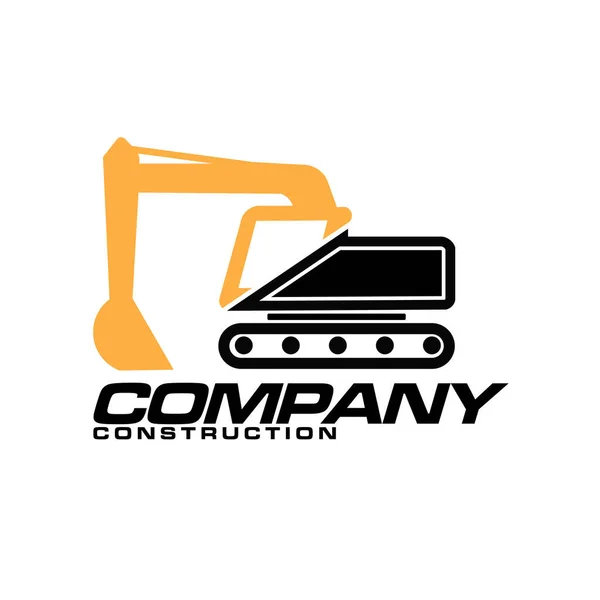 Kazıcı inşaat logosu tasarımı, kazıcı logosu ağır ekipman işi. ulaşım aracı madenciliği.