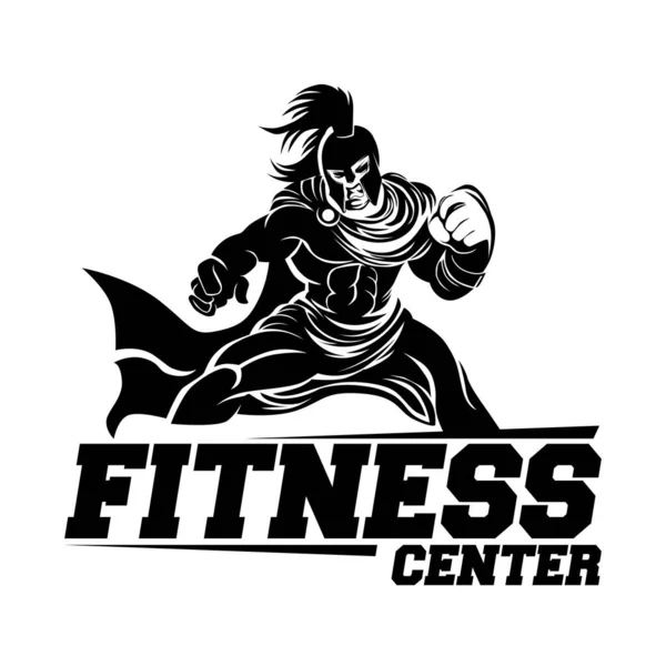 Spartalı savaşçı ile spor logosu şablonu