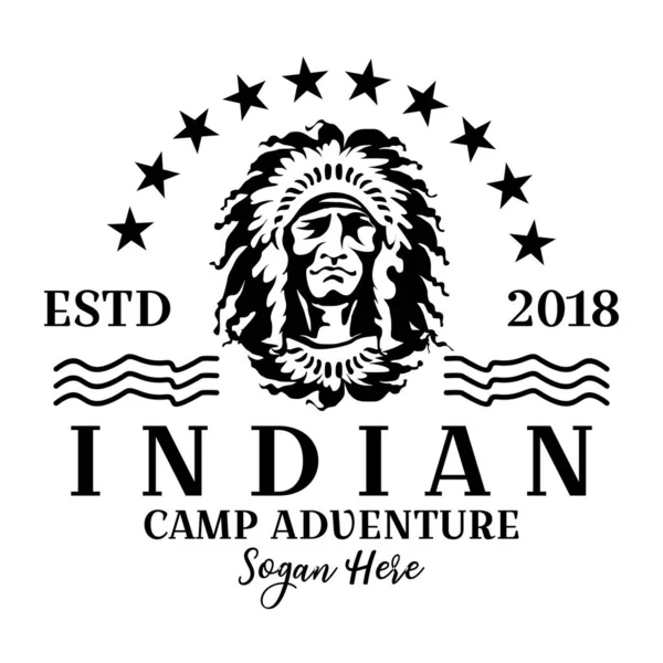 Amerikan yerlileri kamp vektör illüstrasyonu. Wigwam, çapraz oklar, mesaj. Yerli Amerikalılar ve kızılderili amblem ya da etiket şablonları konsepti