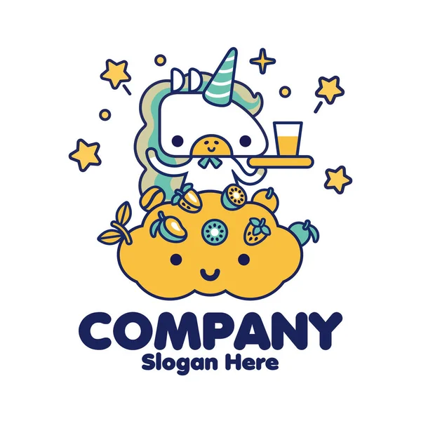 Buluttaki şirin tek boynuzlu at ve tek boynuzlu at gibi yazıt rüyası.