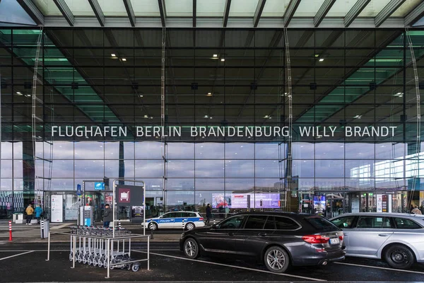 stock image Front entrance to Flughafen Berlin Brandenburg Willy Brandt