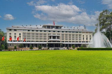Saigon 'daki Bağımsızlık Sarayı' nın güzel yüksek pikselli görüntüsü.