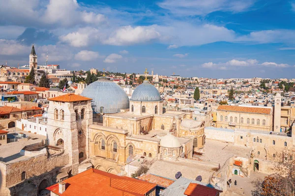 Luchtfoto Van Kerk Van Het Heilig Graf Jeruzalem — Stockfoto