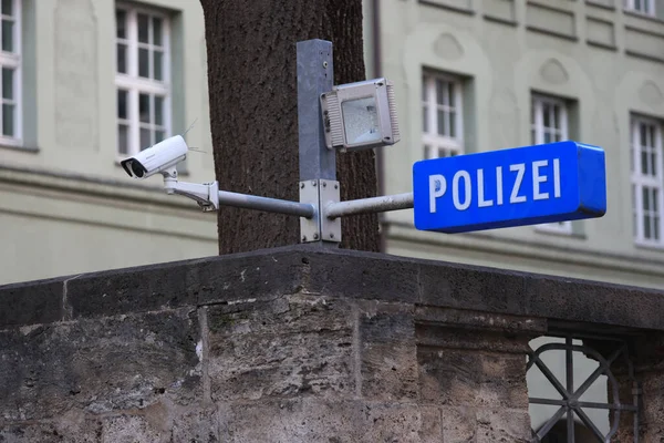 Überwachungskamera Auf Einer Polizeiwache München — Stockfoto
