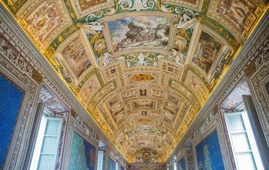Vatikan Müzesi 'nin tavanının güzel detayları.