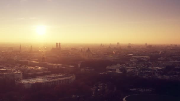 Снимок Мюнхена Режиме Реального Времени Сцен Заката Восхода Солнца — стоковое видео