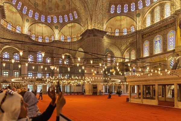 Interiér Modré Mešity Istanbulu Turecko — Stock fotografie