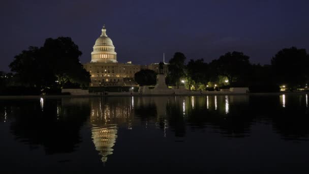 Capitole Washington Reflétant Dans Piscine — Video