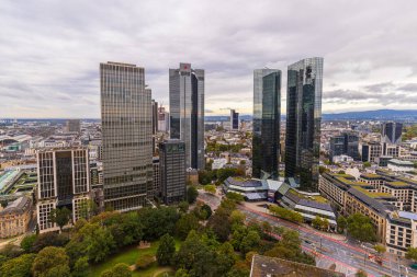 Frankfurt 'un silueti. Almanya 'da Ana