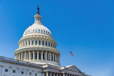 Amerikan bayrağıyla Birleşik Devletler Kongre Binası