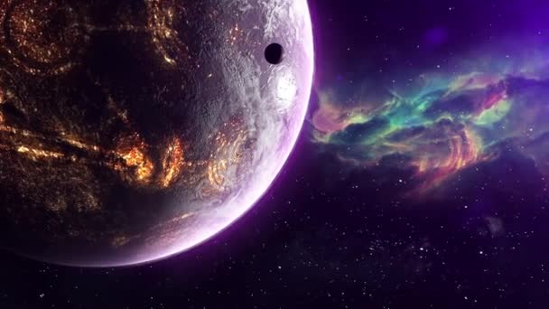 一个有生命的外星星球的动画 — 图库视频影像