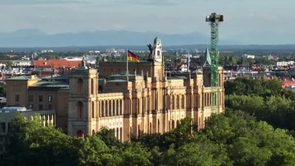 Landtag Bavaria Air View — Stock video