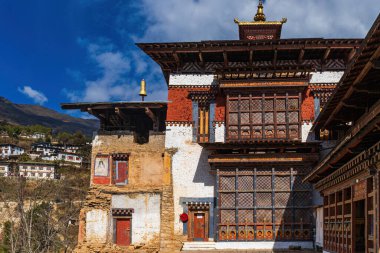 Trongsa Dzong 'un bir kısmının görüntüsü
