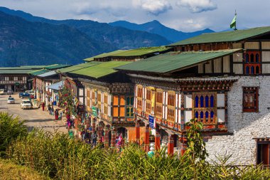 View of Mongar town, Bhutan clipart
