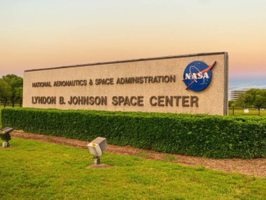 Johnson Space Center sign in Houston, Texas clipart