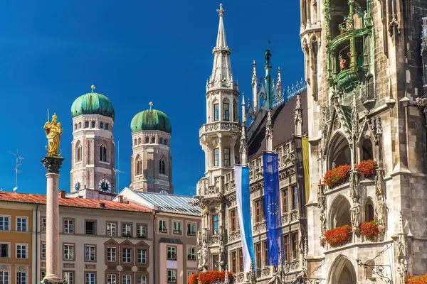 stock image The Frauenkirche Cathedral, Symbol of Munich with wonderful blue sky