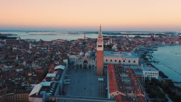 ヴェネツィア大運河の眺めとサンタ_マリア教会 デッラ イタリア — ストック動画
