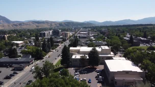 Main Street Bozeman Montana Dalam Pandangan Udara — Stok Video