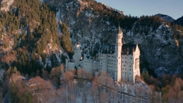 Διάσημο Κάστρο Neuschwanstein Χτίστηκε Από Τον Βασιλιά Της Βαυαρίας Λουδοβίκο — Αρχείο Βίντεο