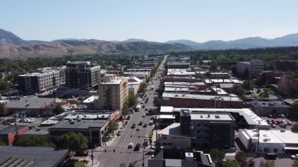 Main Street Bozeman Montana Dalam Pandangan Udara — Stok Video
