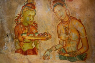 Sigirya, fresk, Sigirya arkeolojik sitesinin bakireleri bir Unesco Dünya Mirası Sitesi