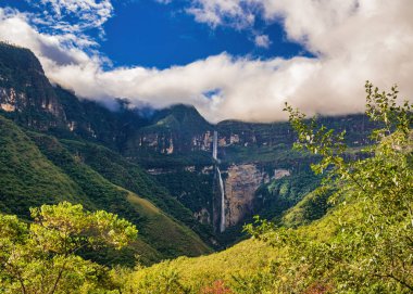 Gocta waterfall, 771m high in the Chachapoyas clipart