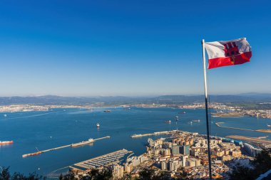 A pnaorama of Gibraltar city clipart