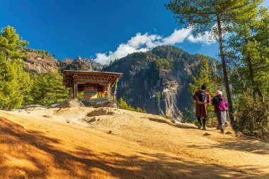 Taktshang Goemba or Tigers Nest Monastery in Paro, Bhutan clipart