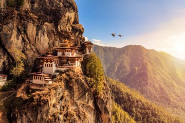 Paro, Butan 'daki Taktshang Goemba ya da Tigers Nest Manastırı
