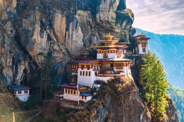 Taktshang Goemba or Tigers Nest Monastery in Paro, Bhutan clipart