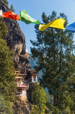 Taktshang Goemba or Tigers Nest Monastery in Paro, Bhutan clipart